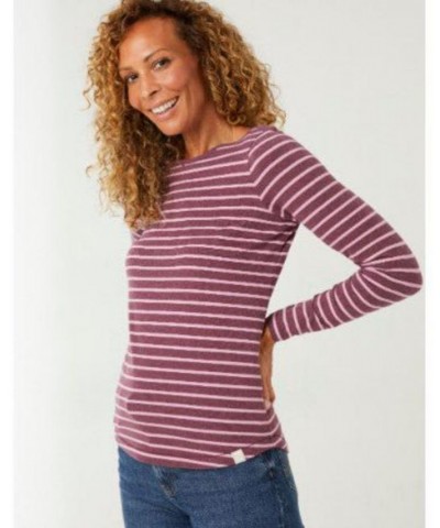 Organic Cotton Breton Tee - Women's Purple $20.77 Tops