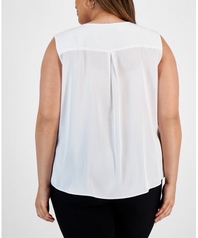 Plus Size Sleeveless Embellished Keyhole Top Vanilla Ice $36.34 Tops