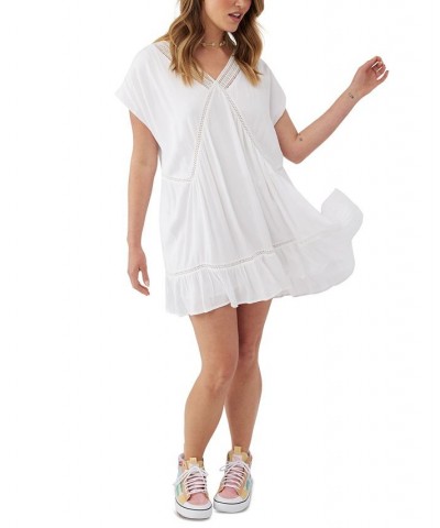 Juniors' Hetty Eyelet-Inset Dress Winter White $17.20 Dresses