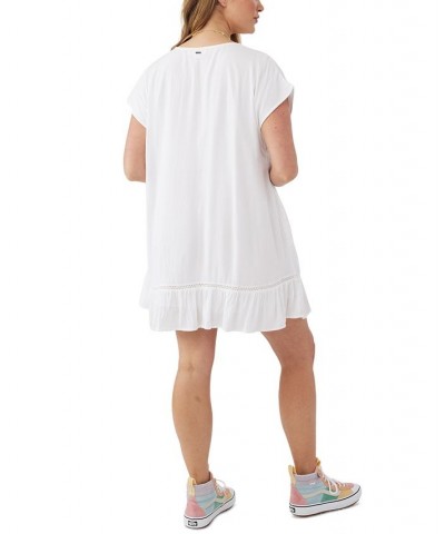 Juniors' Hetty Eyelet-Inset Dress Winter White $17.20 Dresses