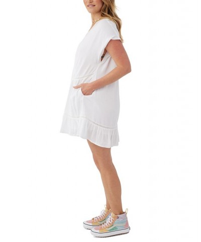 Juniors' Hetty Eyelet-Inset Dress Winter White $17.20 Dresses