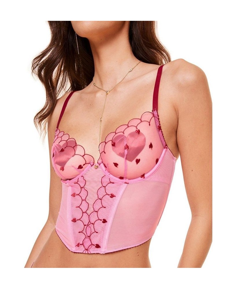 Caroline Women's Unlined Cropped Bustier Pink $22.53 Bras