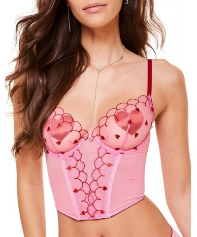 Caroline Women's Unlined Cropped Bustier Pink $22.53 Bras