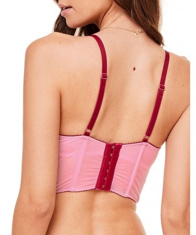 Caroline Women's Unlined Cropped Bustier Pink $22.53 Bras