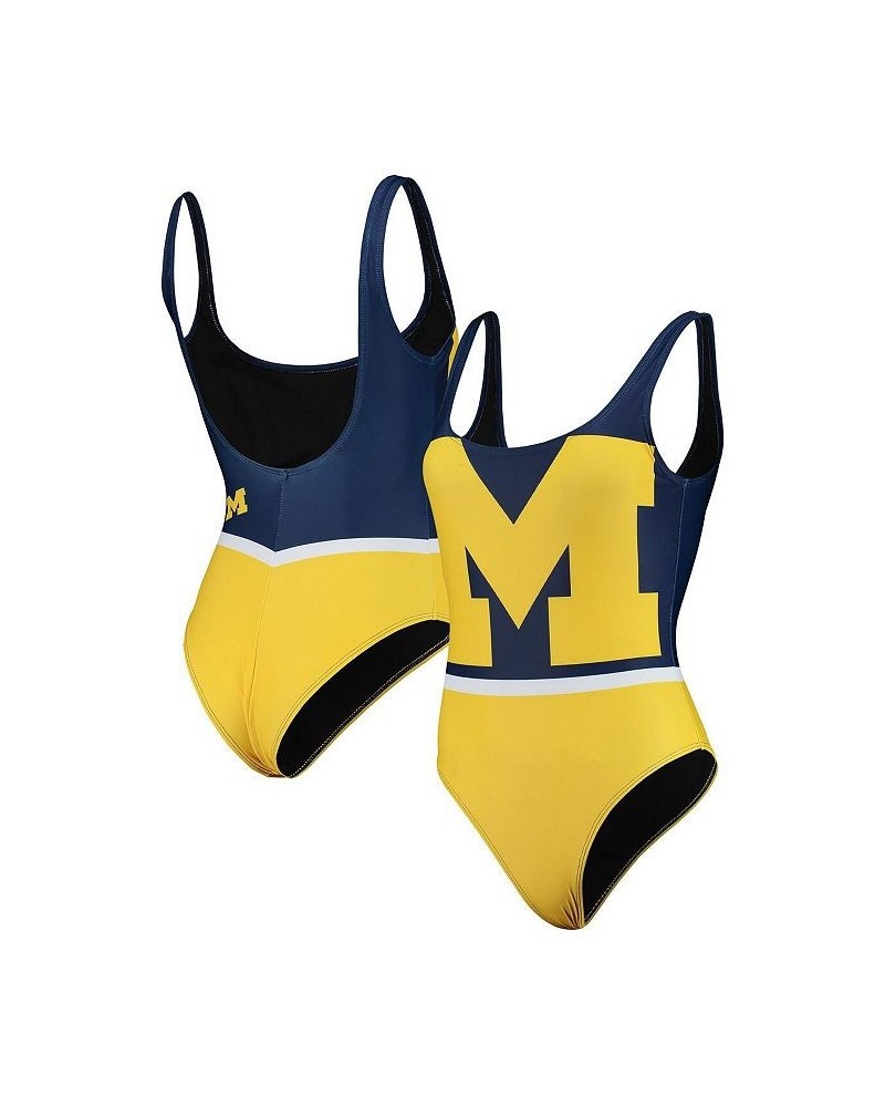 Women's Navy Michigan Wolverines One-Piece Bathing Suit Navy $26.00 Swimsuits