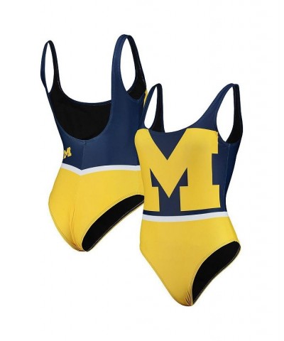 Women's Navy Michigan Wolverines One-Piece Bathing Suit Navy $26.00 Swimsuits