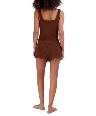 Women's Scoop-Neck Chenille Sleep Tank Top Brown $15.39 Sleepwear