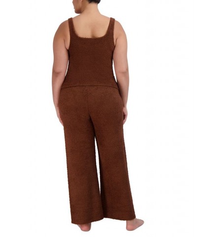 Women's Scoop-Neck Chenille Sleep Tank Top Brown $15.39 Sleepwear