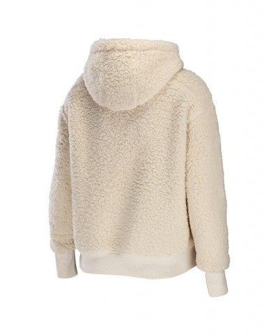 Women's Cream Boston Red Sox Plus Size Sherpa Quarter-Zip Hoodie Cream $48.79 Sweatshirts