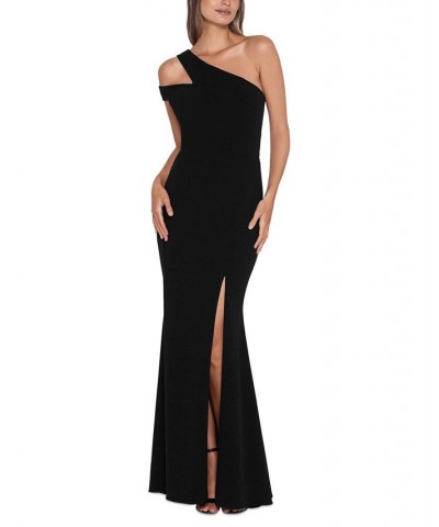 Cold-Shoulder Asymmetrical Gown Black $103.60 Dresses