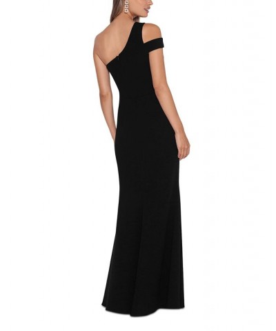 Cold-Shoulder Asymmetrical Gown Black $103.60 Dresses