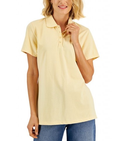 Cotton Short Sleeve Polo Shirt Dusty Sunrise $11.59 Tops