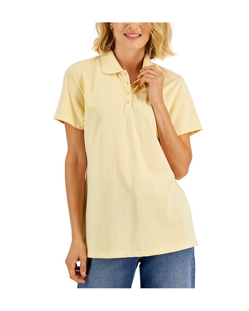 Cotton Short Sleeve Polo Shirt Dusty Sunrise $11.59 Tops