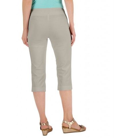 Petite Rivet-Detail Tummy Control Capri Pants Tan/Beige $17.39 Pants