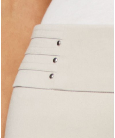 Petite Rivet-Detail Tummy Control Capri Pants Tan/Beige $17.39 Pants