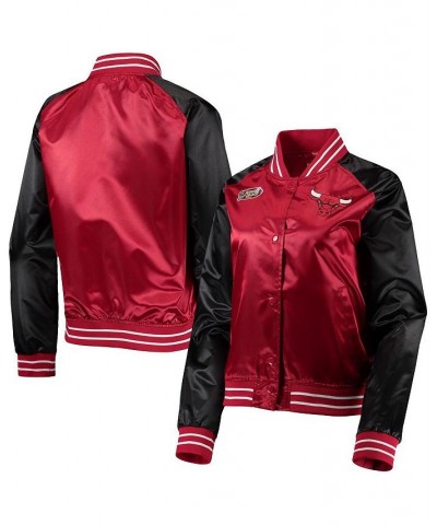 Women's Red Chicago Bulls Hardwood Classics Raglan Satin Full-Snap Jacket Red $54.00 Jackets