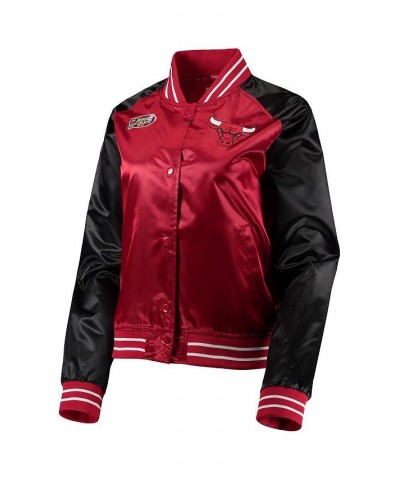 Women's Red Chicago Bulls Hardwood Classics Raglan Satin Full-Snap Jacket Red $54.00 Jackets