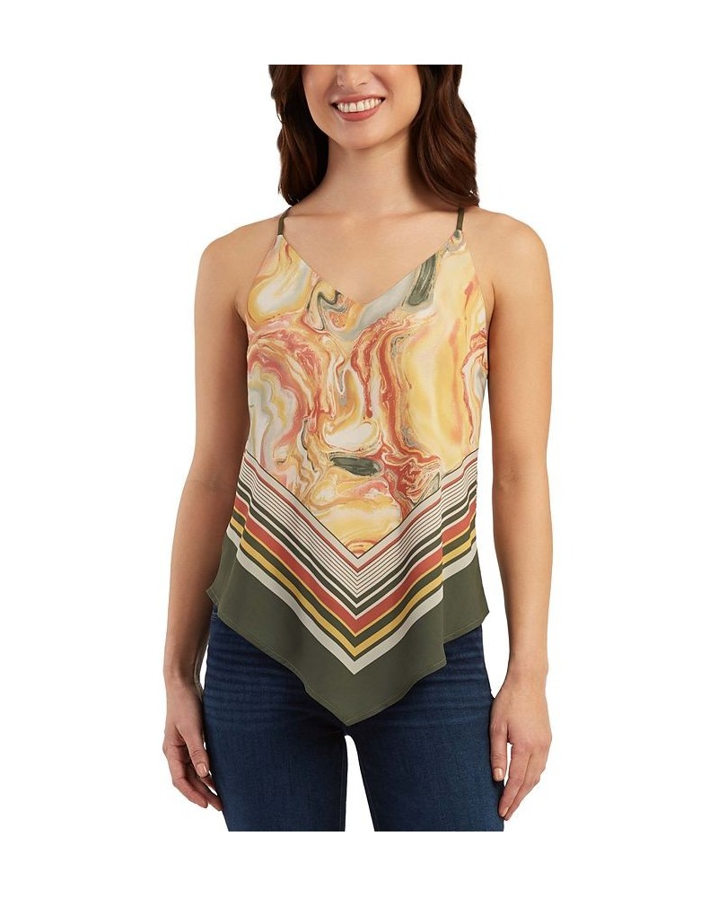 Juniors' Printed V-Hem Top Pat F $26.95 Tops