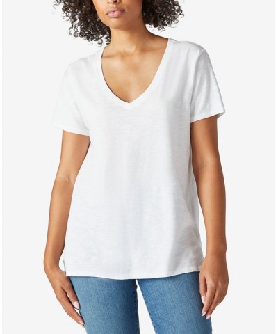 Women's Cotton V-Neck Tee Asphalt $14.71 Tops