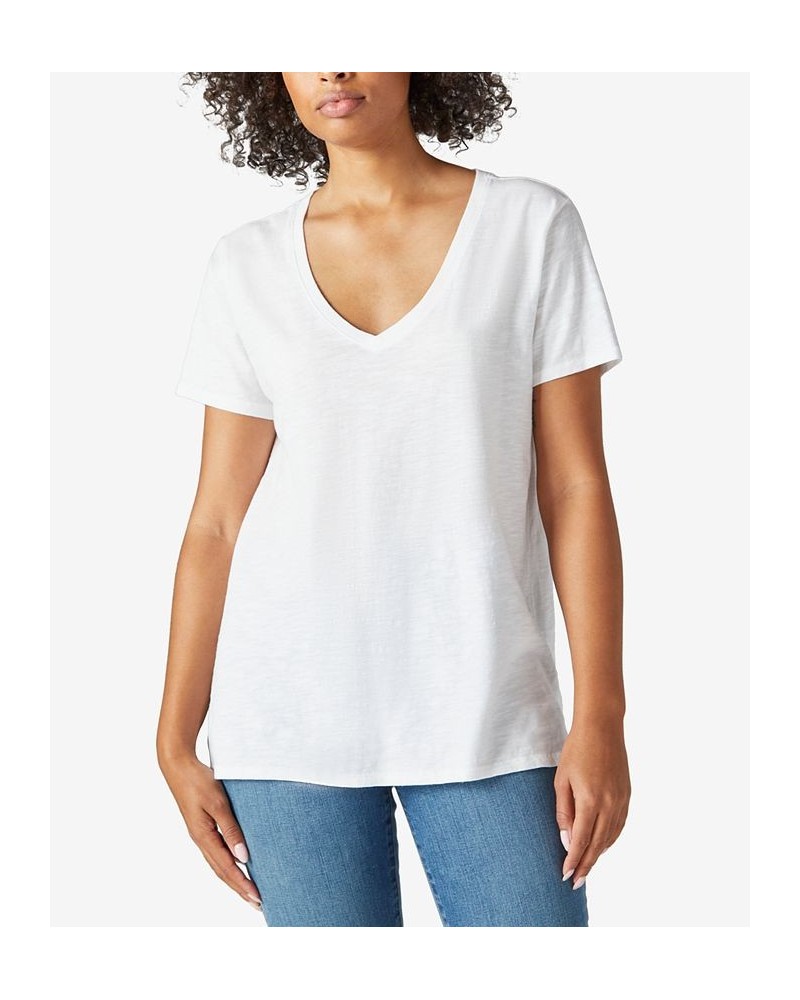 Women's Cotton V-Neck Tee Asphalt $14.71 Tops