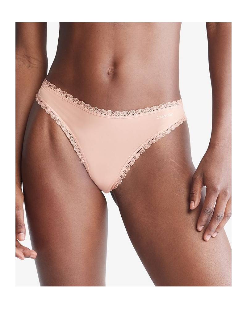 Women's Lace-Trim Thong Underwear QD3705 Gentle $10.83 Panty