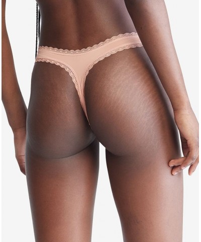 Women's Lace-Trim Thong Underwear QD3705 Gentle $10.83 Panty