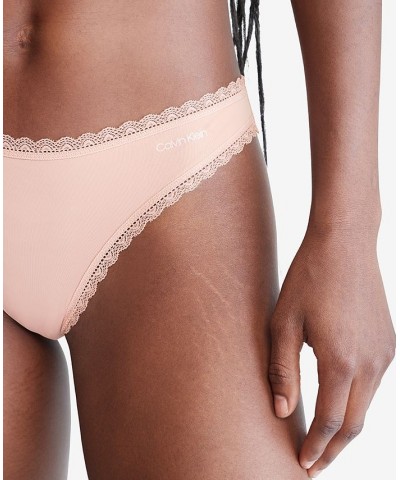 Women's Lace-Trim Thong Underwear QD3705 Gentle $10.83 Panty