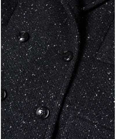 Women's Marbled Double Breasted Coat Black $71.40 Coats