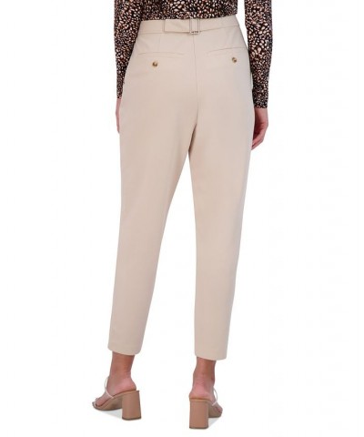 Women's High-Rise Pleated Straight-Leg Ankle Pants Frappe $27.00 Pants