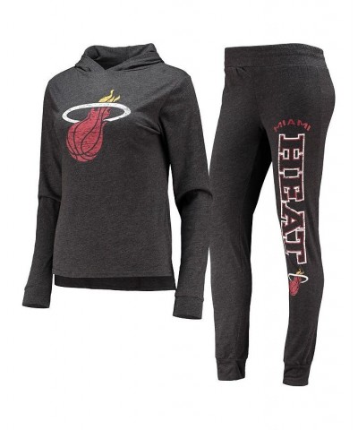 Women's Black Miami Heat Hoodie & Pants Sleep Set Black $46.74 Pajama