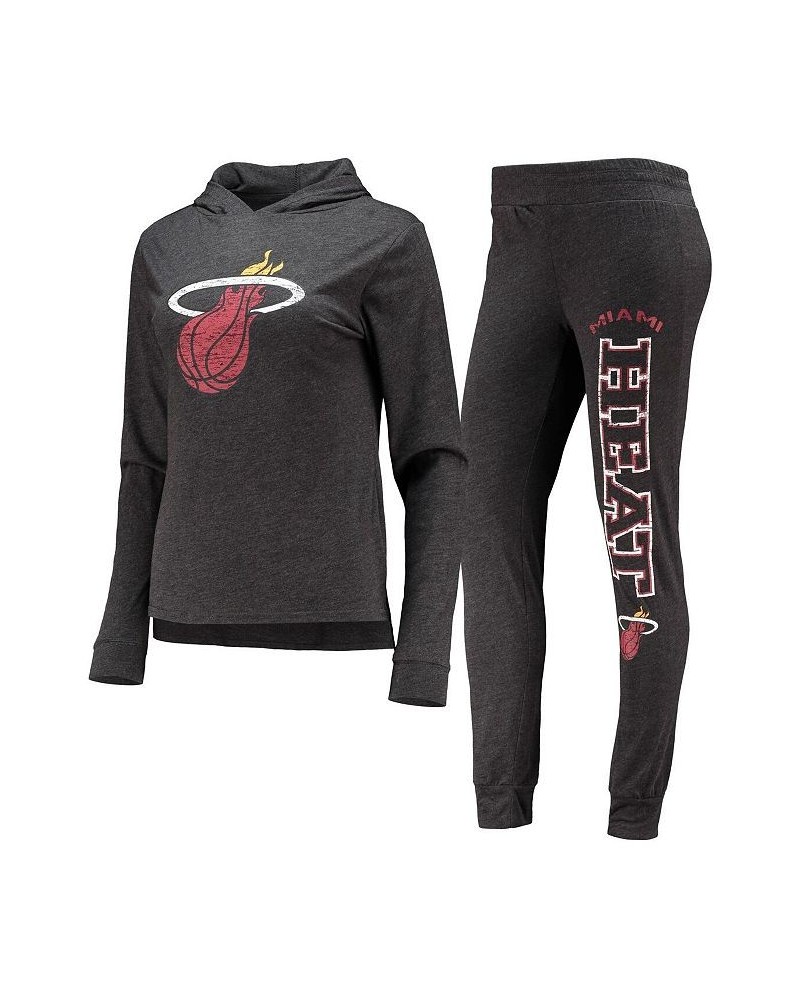 Women's Black Miami Heat Hoodie & Pants Sleep Set Black $46.74 Pajama