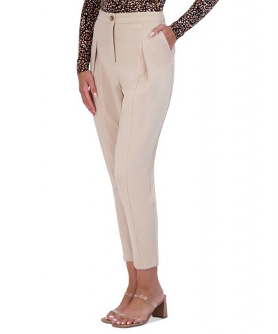 Women's High-Rise Pleated Straight-Leg Ankle Pants Frappe $27.00 Pants