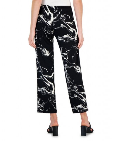 Women's Printed Wide-Leg Pants Black Marble $17.09 Pants