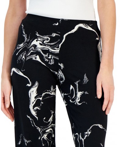 Women's Printed Wide-Leg Pants Black Marble $17.09 Pants