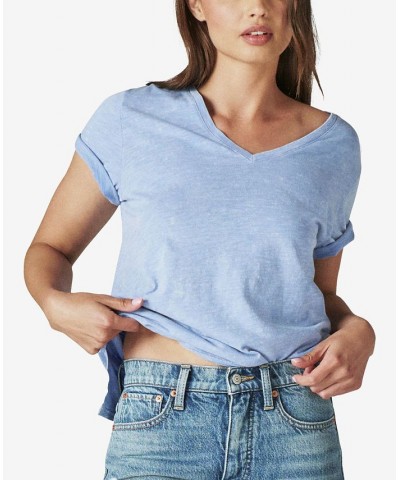 Women's Cotton V-Neck Tee Bright White $14.71 Tops