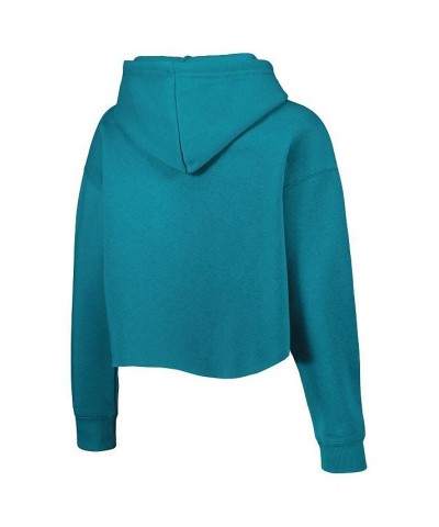 Women's Aqua Miami Dolphins Crystal Logo Cropped Pullover Hoodie Aqua $43.20 Sweatshirts