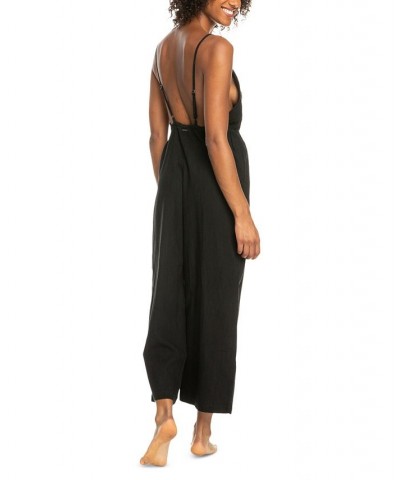 Juniors' Never Ending Summer Flare-Leg Jumpsuit Anthracite $35.72 Swimsuits