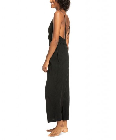 Juniors' Never Ending Summer Flare-Leg Jumpsuit Anthracite $35.72 Swimsuits