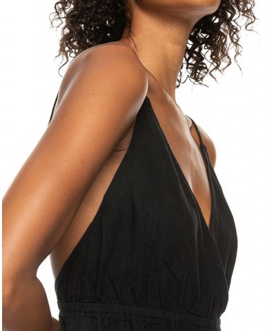 Juniors' Never Ending Summer Flare-Leg Jumpsuit Anthracite $35.72 Swimsuits