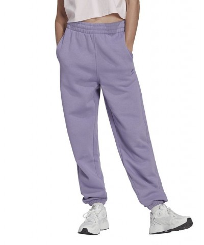 Women's Essentials Fleece High Rise Waist Joggers Purple $31.20 Pants