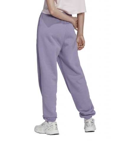 Women's Essentials Fleece High Rise Waist Joggers Purple $31.20 Pants