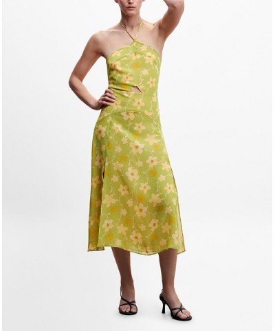 Women's Flower Print Dress Green $46.80 Dresses