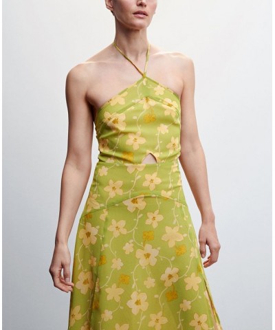 Women's Flower Print Dress Green $46.80 Dresses