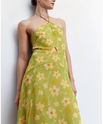 Women's Flower Print Dress Green $46.80 Dresses