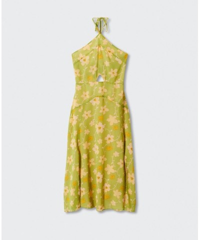 Women's Flower Print Dress Green $46.80 Dresses