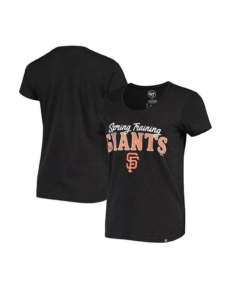 Women's '47 Black San Francisco Giants Spring Training Faded Script Scoop Neck T-shirt Black $26.99 Tops