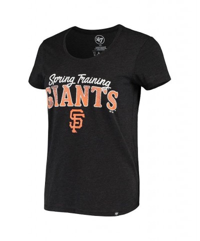 Women's '47 Black San Francisco Giants Spring Training Faded Script Scoop Neck T-shirt Black $26.99 Tops