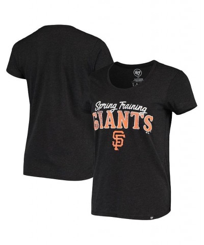 Women's '47 Black San Francisco Giants Spring Training Faded Script Scoop Neck T-shirt Black $26.99 Tops