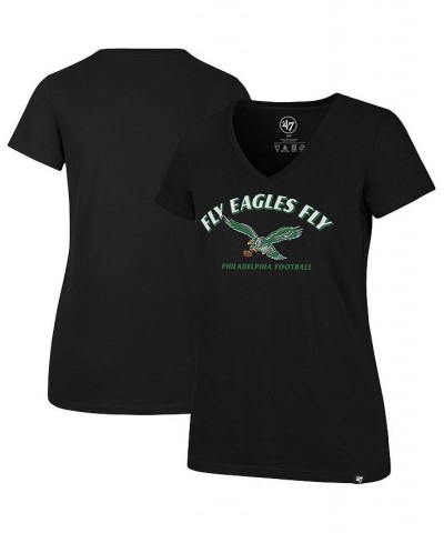 Women's Black Philadelphia Eagles Team Regional Ultra Rival V-Neck T-shirt Black $17.22 Tops