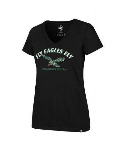 Women's Black Philadelphia Eagles Team Regional Ultra Rival V-Neck T-shirt Black $17.22 Tops